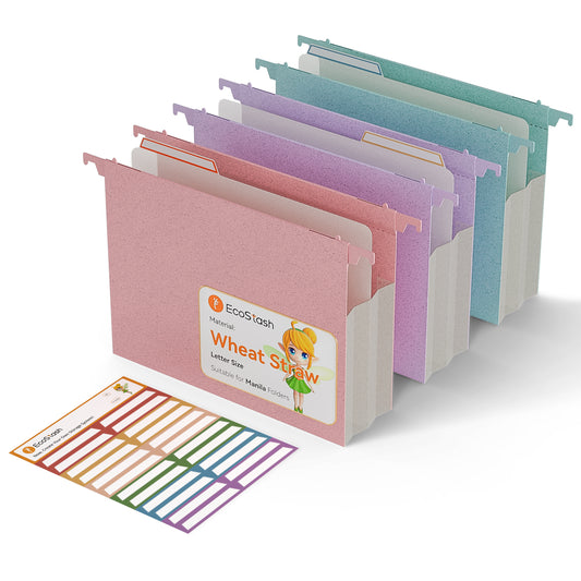 Extra Capacity Hanging File Folders, 3.15" Reinforced Wheat Straw Expanding Hanging Folder Letter Size, Heavy Duty for Filing Cabinets, File Organizer for Office & Home-3 Packs