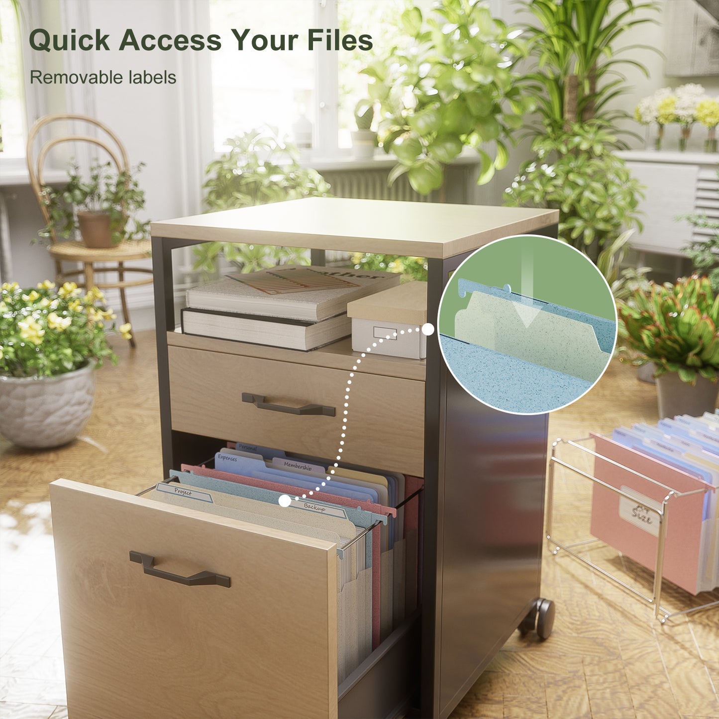 Extra Capacity Hanging File Folders, 3.15" Reinforced Wheat Straw Expanding Hanging Folder Letter Size, Heavy Duty for Filing Cabinets, File Organizer for Office & Home-3 Packs