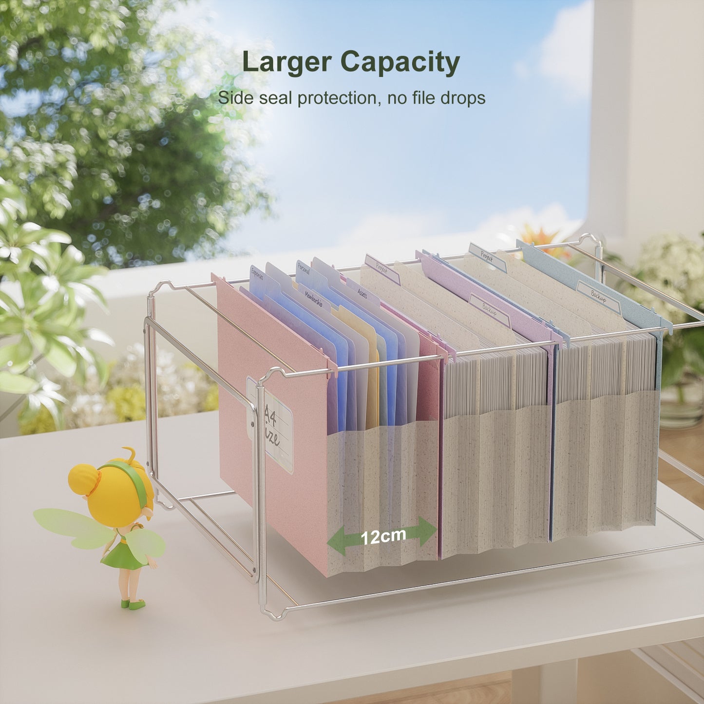 Extra Capacity Hanging File Folders, 3.15" Reinforced Wheat Straw Expanding Hanging Folder Letter Size, Heavy Duty for Filing Cabinets, File Organizer for Office & Home-3 Packs